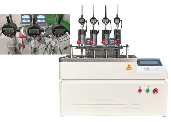 नियंत्रण प्रक्रियाओं में ताप विरूपण और विकट मृदुकरण तापमान के परीक्षण के लिए HDT VICAT परीक्षण मशीन समाधान